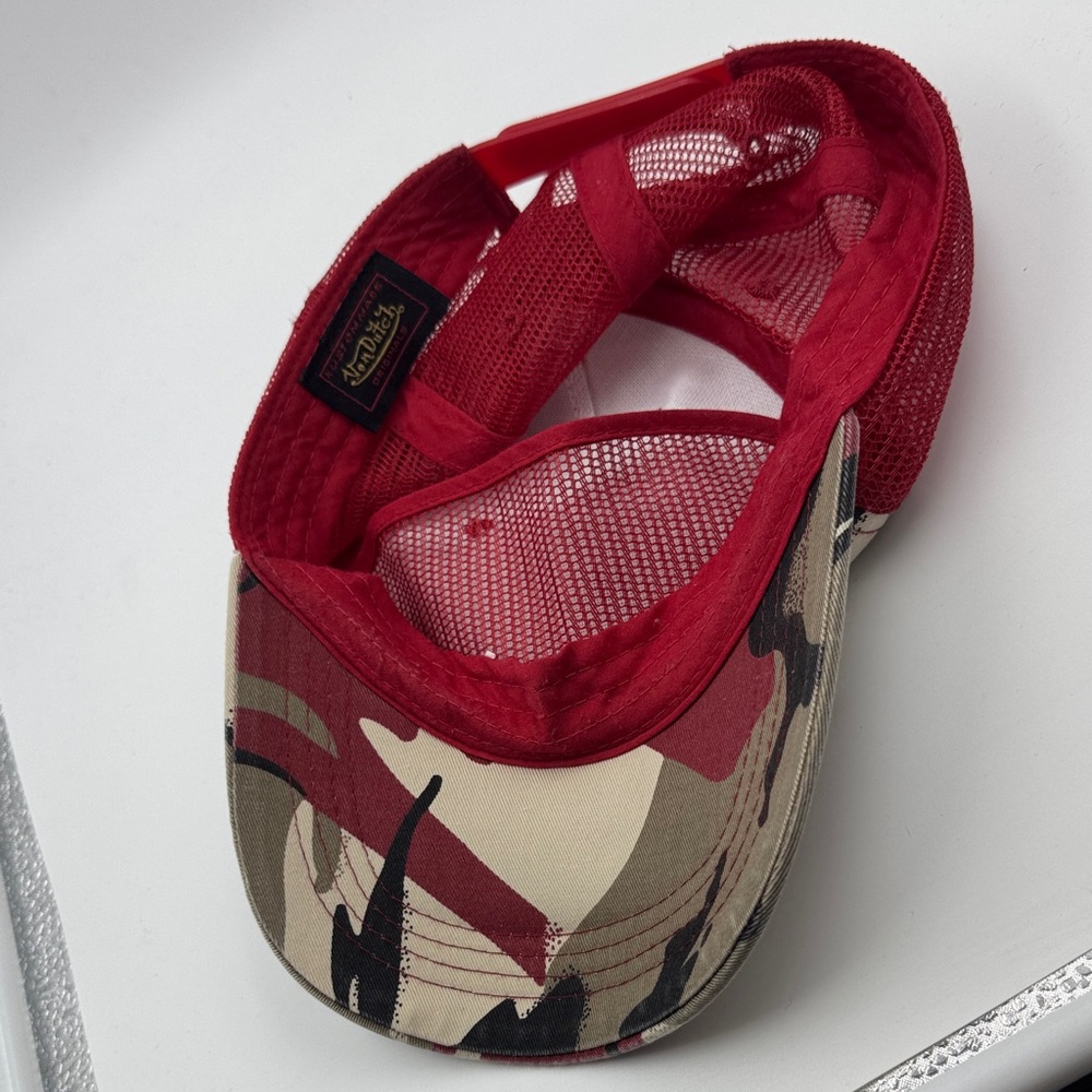 Von Dutch Red and Tan Camo Trucker Hat - Picture 3 of 3